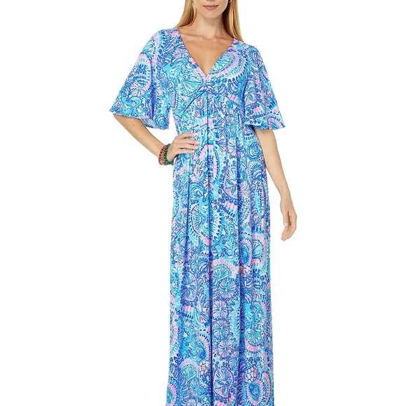 Lilly Pulitzer Dresses & Skirts - LILLY Pulitzer Size 12 Minka Sleeved Maxi Dress Excellent Condition